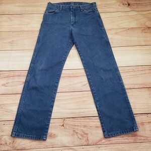 VTG Wrangler 13MWZ Jeans Mens 32x31 Blue Denim Straight Leg Western Cowboy Pants